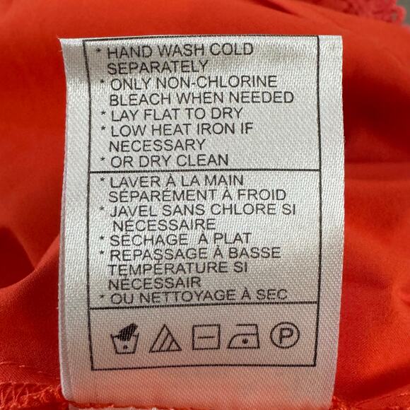 BETSEY JOHNSON EYELET V-NECK SLEEVELESS MINI DRESS IN SPICY ORANGE SIZE LARGE - Picture 16 of 16